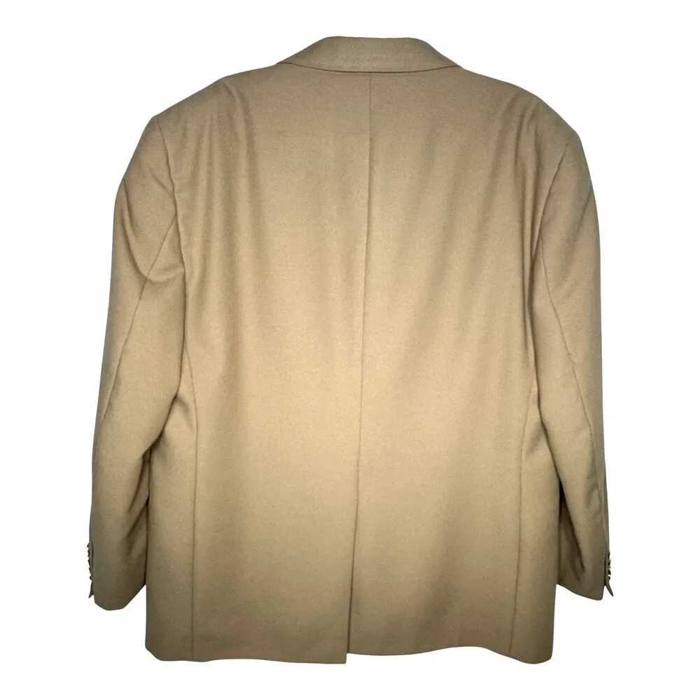 VTG LL Bean Sport‎ Coat Jacket Blazer Mens 48R Tan Brown Two Button Academia USA - Picture 2 of 11